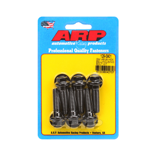 ARP Bellhousing Bolts, Hex, 3/8-16 in. Thread, 8740 Chromoly, Black Oxide, 1.375 in. UHL, For Chevrolet, Kit