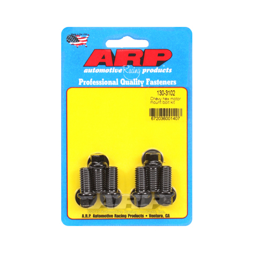 ARP Motor Mount Bolts, Black Oxide, Hex, Mount to Block, For Chevrolet, Small, Big Block, Set of 6