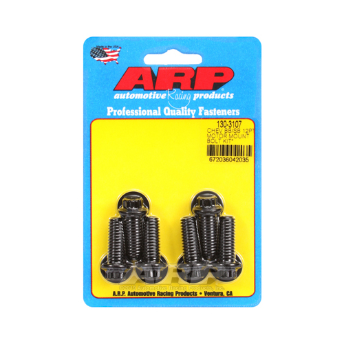 ARP Motor Mount Bolts, Black Oxide, 12-Point, Mount to Block, Kit
