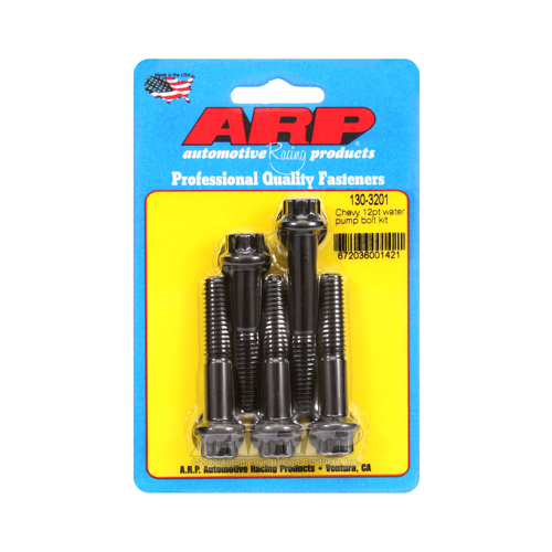 ARP Water Pump Bolts, 12-Point, Chromoly, Black Oxide, Long Bolt Kit, For Chevrolet, Small Block, Big Block, Kit