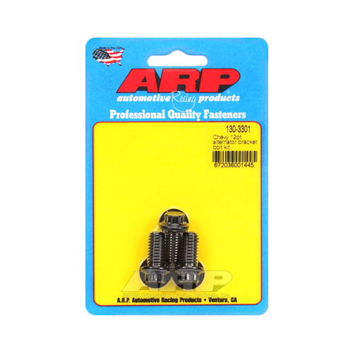 ARP Alternator Bracket Bolts, Black Oxide, 12-Point, For Chevrolet Small/Big Block, Set