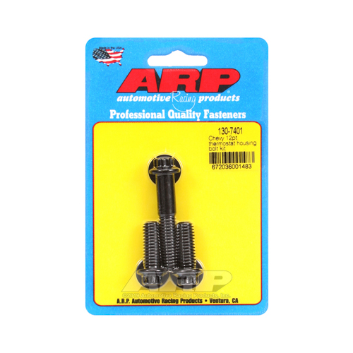 ARP Thermostat Housing Bolts, Black Oxide, 12-Point, For Chevrolet, Set of 3