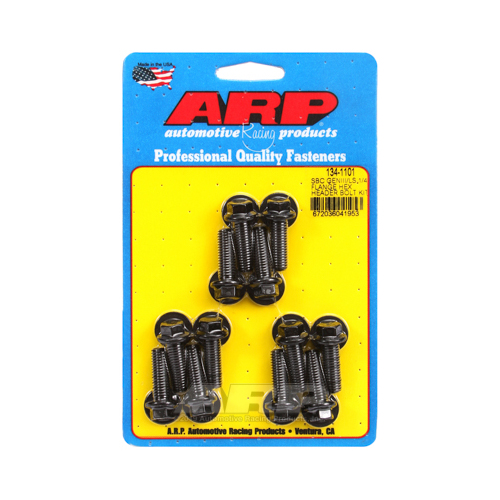 ARP Header Bolts, Hex Head, 20mm UHL, 3/8 in. Wrench, Steel, Black Oxide, For Chevrolet, LS Engine, Set of 12