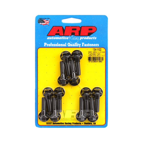 ARP Header Bolts, Hex Head, 30mm UHL, 3/8 in. Wrench, Steel, Black Oxide, For Chevrolet, LS Engine, Set of 12