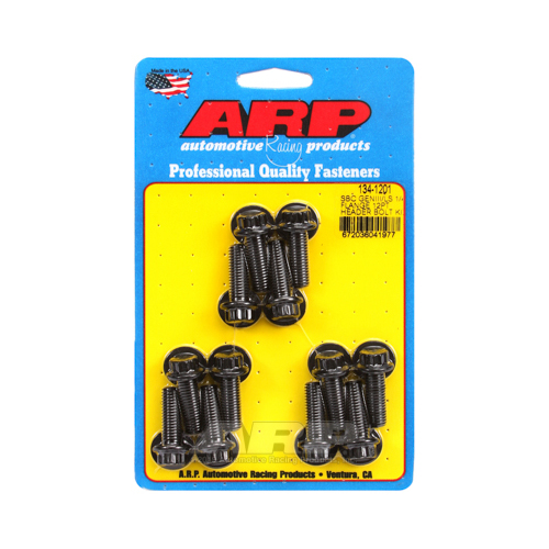 ARP Header Bolts, 12-Point Head, 20mm UHL, 3/8 in. Wrench, Steel, Black Oxide, For Chevrolet, LS Engine, Set of 12