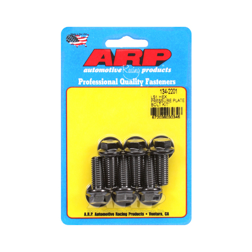 ARP Pressure Plate Bolts, 10mm x 1.5, Hex Head, Chromoly, Black Oxide, For Chevrolet, Small Block, LS1, LS6, Kit