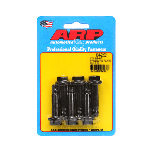 ARP Pressure Plate Bolts, Hex, 3/8-16 in. Thread, Chromoly, Black Oxide, For Chevrolet, 4.3L LT, 5.7L LT, Set of 6