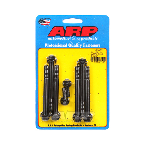 ARP Water Pump Bolts, Hex Head, Chromoly, Black Oxide, For Chevrolet, 4.8, 5.3, 5.7, 6.0, 6.2, 7.0L, Kit