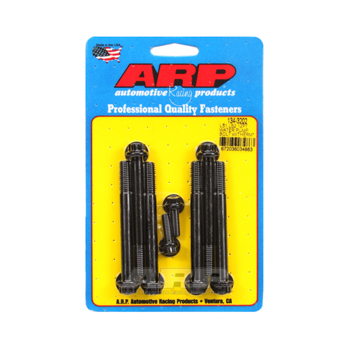 ARP Water Pump Bolts, 12-Point, Chromoly, Black Oxide, For Chevrolet, 4.8, 5.3, 5.7, 6.0L, Kit