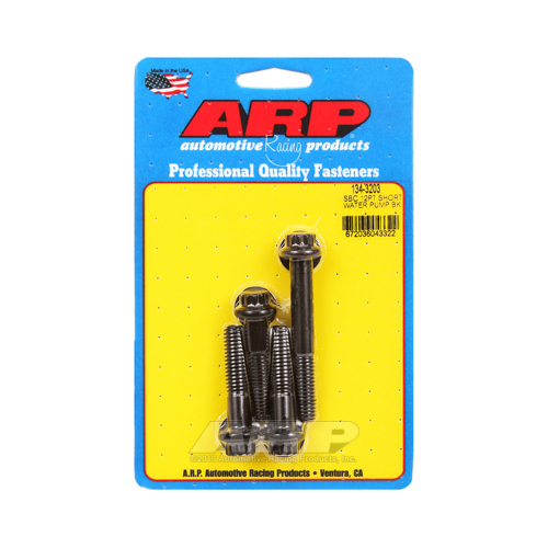 ARP Water Pump Bolts, 12-point, Chromoly, Black Oxide, For Chevrolet, Small Block, Short, Kit
