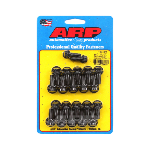 ARP Oil Pan Bolts, Designed for 1-piece Rubber Gasket, 12--point, Black Oxide, Hex Head, For Chevrolet, Big Block, Kit