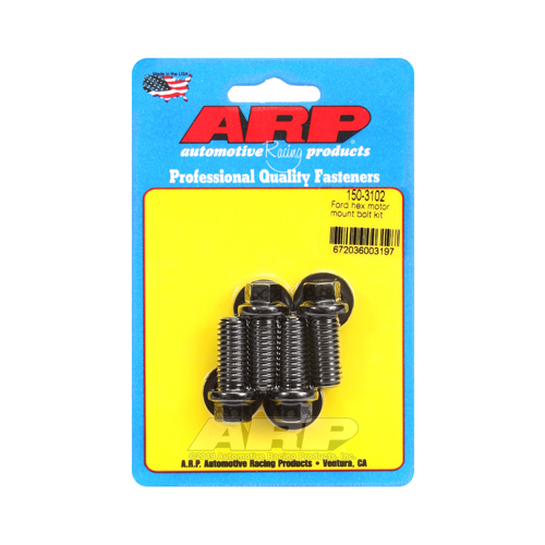 ARP Motor Mount Bolts, Black Oxide, Hex, Mount to Block, For Ford, 255, 260, 289, 302, 351W, Set