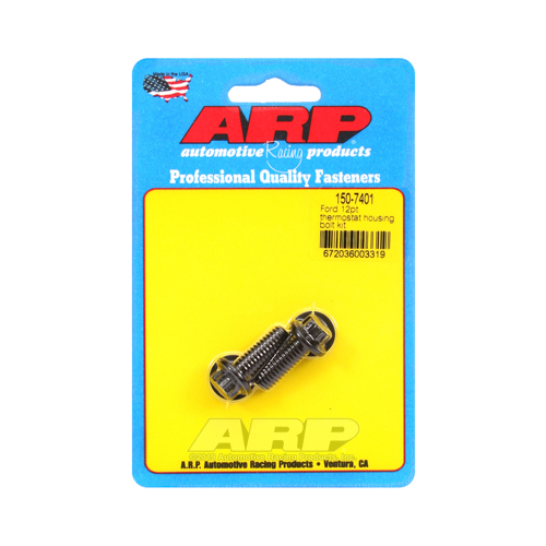 ARP Thermostat Housing Bolts, Black Oxide, 12-Point, For Ford, Windsor, Set