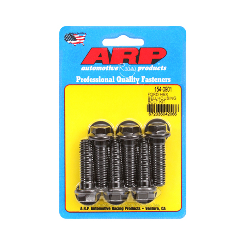 ARP Bellhousing Bolts, Hex, 7/16-14 in. Thread, Steel, Black Oxide, For Ford, 289, 302, 351W, Kit