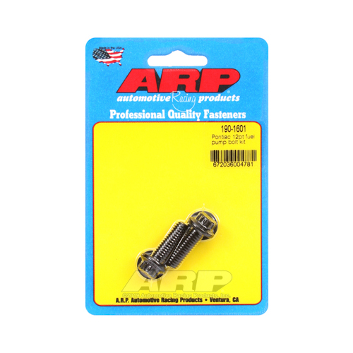 ARP Fuel Pump Bolts, Chromoly, Black Oxide, 12-Point, For Pontiac, V8, Kit