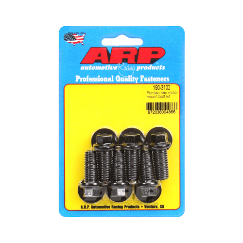 ARP Motor Mount Bolts, Black Oxide, Hex, For Pontiac V8, Set