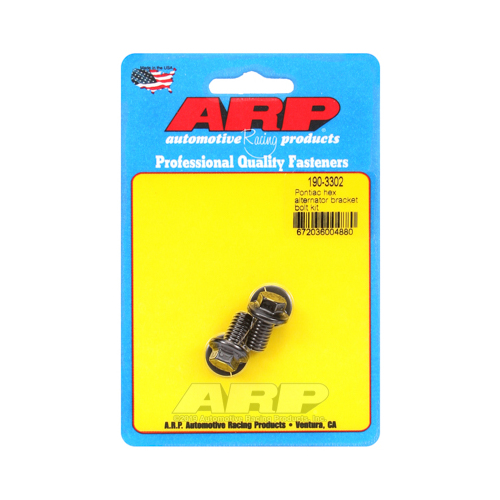 ARP Alternator Bracket Bolts, Black Oxide, Hex Head, For Pontiac V8, Set