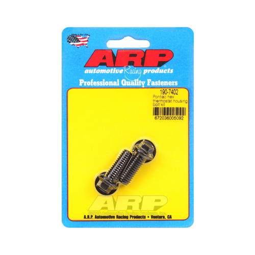 ARP Thermostat Housing Bolts, Black Oxide, Hex, For Pontiac, Set