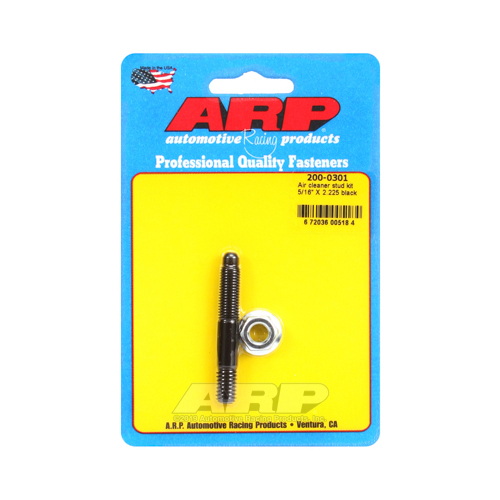 ARP Air Cleaner Stud/Nut, Steel, Black Oxide, 5/16 in.-18 Thread, 2.225 in. Length, Each