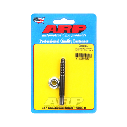 ARP Air Cleaner Stud/Nut, Steel, Black Oxide, 5/16 in.-18 Thread, 2.7 in. Length, Each