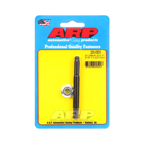 ARP Air Cleaner Stud/Nut, Steel, Black Oxide, 5/16 in.-18 Thread, 3.2 in. Length, Each