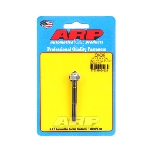 ARP Air Cleaner Stud, Steel, Black Oxide, 1/4 in. Thread Size, 2.443 in. Length, Hex Nut, Each