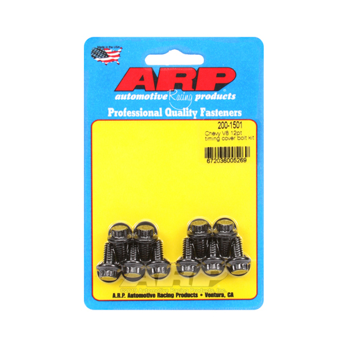 ARP Timing Cover Bolts, Chromoly, Black Oxide, 12-Point, For Chevrolet, Big, Small Block, Kit
