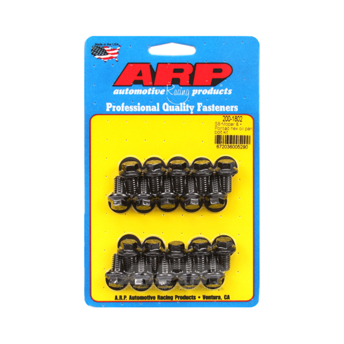 ARP Oil Pan Bolts, Black Oxide, Hex Head, For Dodge, For Pontiac, Kit