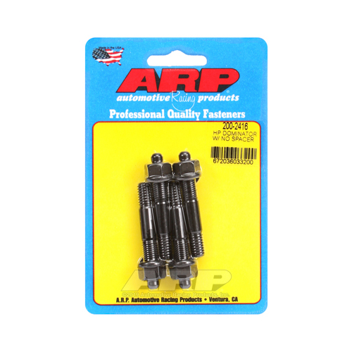 ARP Carburetor Studs, Black Oxide, 5/16-18/24 in. x 2.225 in. Long, Set of 4