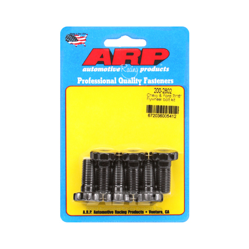 ARP Flywheel Bolts, Pro Series, Chromoly, Black Oxide, 12-Point, 7/16 in. x 1.0 in, For Chevrolet, For Ford, Set of 6