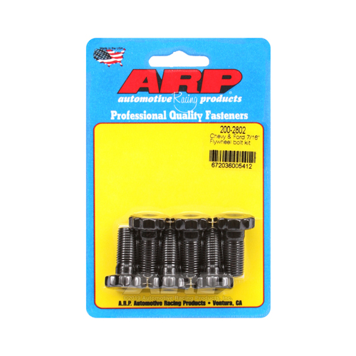 ARP Flywheel Bolts, Pro Series, Chromoly, Black Oxide, 12-Point, 7/16 in. x 1.0 in., For Chevrolet, For Ford, Set of 6