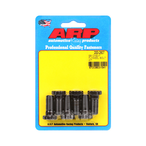 ARP Flywheel Bolts, Pro Series, Chromoly, Black Oxide, 12-Point, 7/16 in. x 1.0 in, For Chevrolet, 5.0, 5.7L, Set of 6