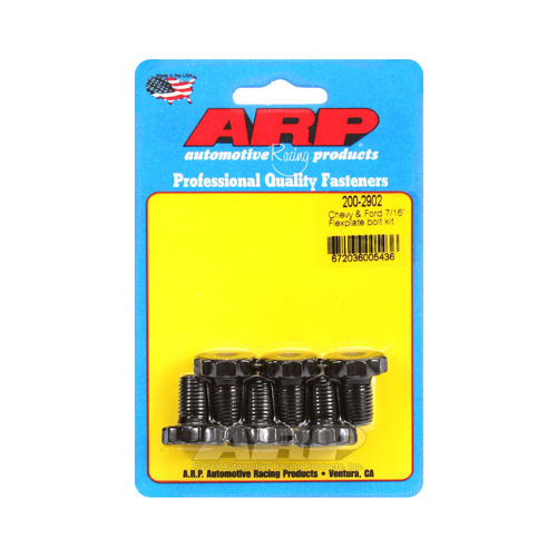 ARP Flexplate Bolts, Pro Series, 7/16 in.- 20 RH, .680 in. Length, For Chevrolet, For Ford, Set of 6