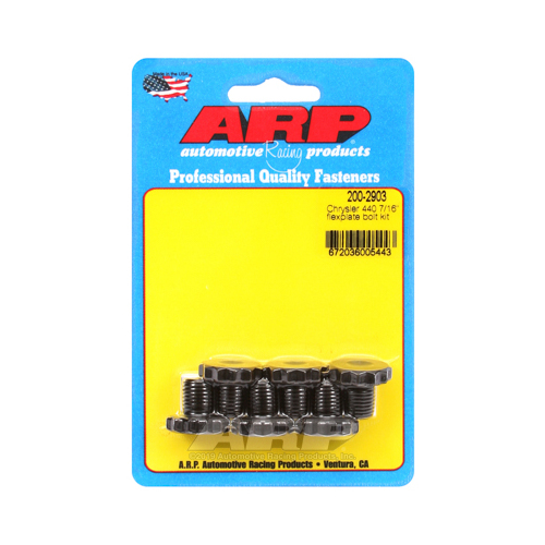 ARP Flexplate Bolts, Pro Series, 7/16 in.- 20 RH, .500 in. Length, For Chrysler, SL6, 3.9, V6 & 273-440 V8, Set of 6