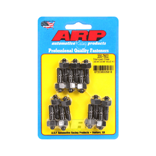 ARP Valve Cover Studs, Black Oxide Hex, Stamped Steel Cover, 1/4 in.-20 Thread, Set of 14