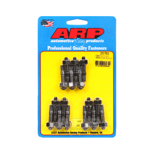 ARP Valve Cover Studs, Black Oxide Hex, Cast Alum Cover, Set of 16