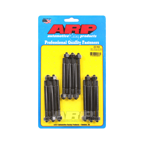 ARP Valve Cover Studs, Black Oxide Hex, Cast Alum Cover, Dart, Brodix, B&B, 16 Pc