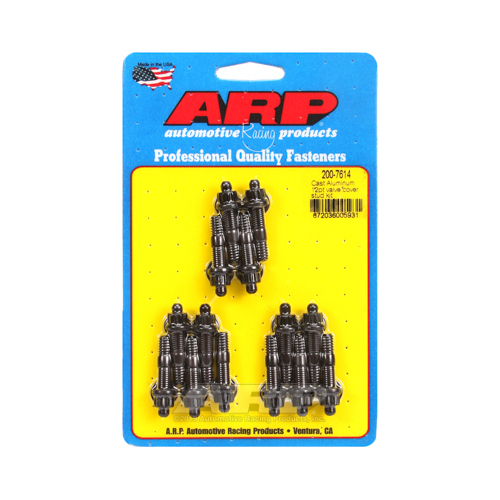 ARP Valve Cover Studs, Black Oxide 12-Point, Cast Aluminum Cover, Set of 14