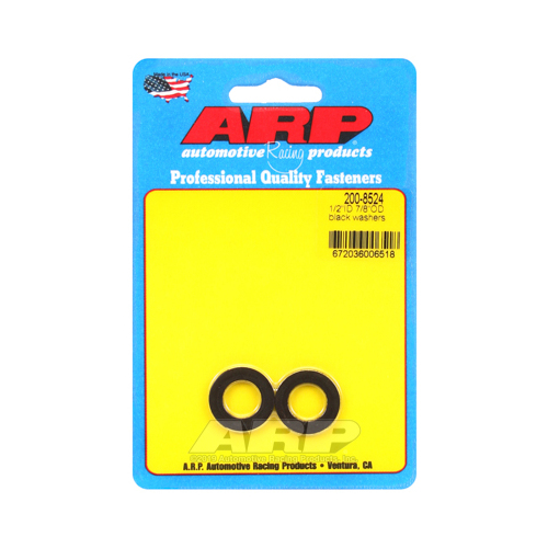 ARP Washer, Hardened, High Performance, Flat, 1/2 in. ID, 0.875 in. OD, Chromoly, Black Oxide, 0.12 in. Thick, Set of 2