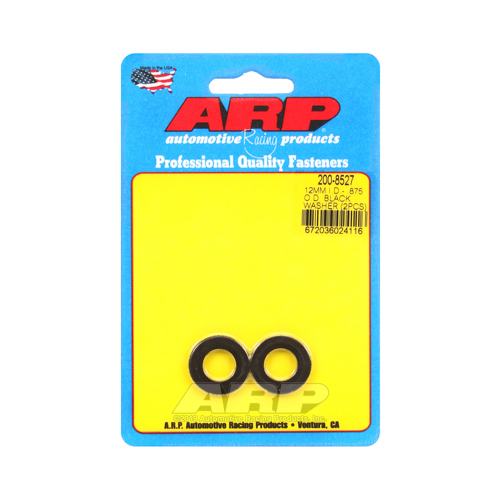 ARP Washer, Hardened, High Performance, Flat, 12mm ID, 22.2mm OD, 3mm Thick, Chromoly, Black Oxide, Set of 2