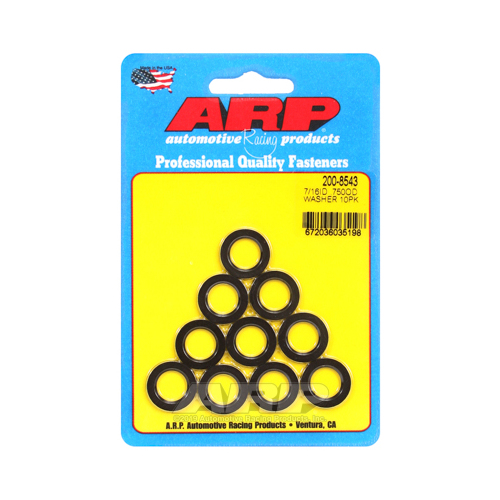 ARP Washer, Flat Washer, 0.750 in. Outer Diameter, 0.438 in. Inner Diameter, Chromoly, Black Oxide, Set of 10