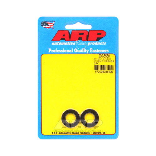 ARP Washer, Hardened, High Performance, Chamfer, Flat, 12mm ID, 22.2mm OD, 3mm Thick, Chromoly, Black Oxide, Set of 2