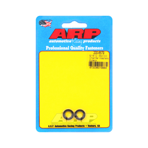 ARP Washer, Hardened, High Performance, Chamfer, Flat, 5/16 in. ID, 0.550 in. OD, 0.095 Thick, Chromoly, Black Oxide, Set of 2