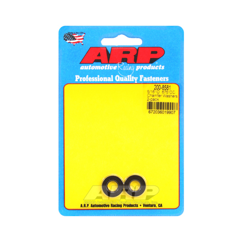 ARP Washer, Hardened, High Performance, Chamfer, Flat, 5/16 in. ID, 0.675 in. OD, 0.120 Thick, Chromoly, Black Oxide, Set of 2