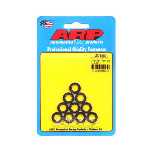 ARP Washer, Hardened, High Performance, Chamfer, Flat, 5/16 in. ID, 0.550 in. OD, 0.095 Thick, Chromoly, Black Oxide, Set of 10