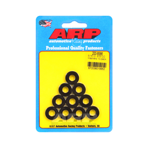 ARP Washer, Hardened, High Performance, Flat, 5/16 in. ID, 0.675 in. OD, 0.120 Thick, Chromoly, Black Oxide, Set of 10