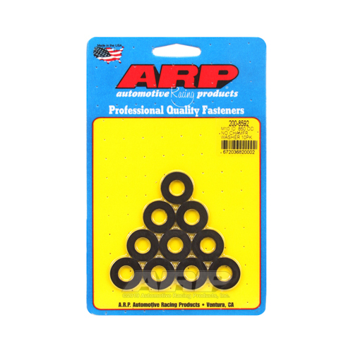 ARP Washer, Hardened, High Performance, Flat, 10mm ID, 21.6mm OD, 3mm Thick, Chromoly, Black Oxide, Set of 10