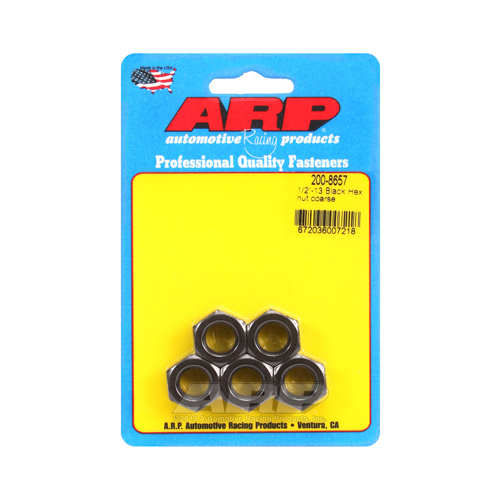 ARP Nut, Hex Head, Chromoly, Black Oxide, 1/2 in.-13 Standard Thread, Set of 5