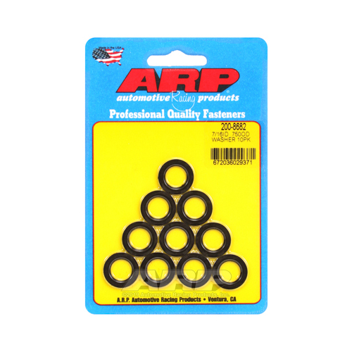 ARP Washer, Hardened, High Performance, Chamfer, Flat, 7/6 in. ID, 0.750 in. OD, Chromoly, Black Oxide, rod bolt washer, 0.073 in. Thick, Set of 10