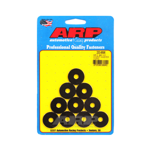 ARP Washer, Hardened, High Performance, Flat, 6mm ID, 25.1mm OD, 1.7mm Thick, Chromoly, Black Oxide, Set of 10